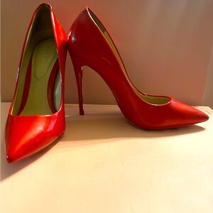 Red pre owned Stessy Aldo pumps